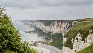 Preview wallpaper cliff, rocks, coast, sea, landscape