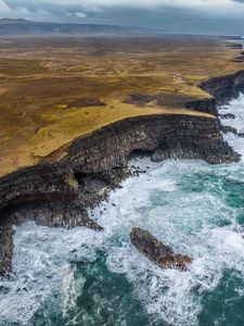 Preview wallpaper cliff, sea, rocks, landscape, nature