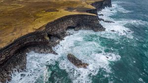 Preview wallpaper cliff, sea, rocks, landscape, nature