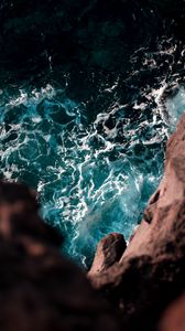 Preview wallpaper cliff, sea, waves, water, height