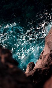 Preview wallpaper cliff, sea, waves, water, height