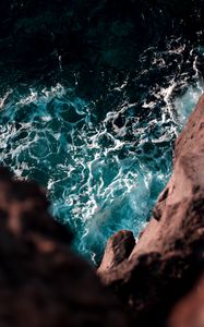 Preview wallpaper cliff, sea, waves, water, height