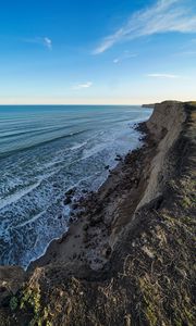 Preview wallpaper cliff, shore, water, nature, landscape