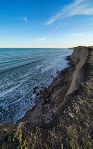 Preview wallpaper cliff, shore, water, nature, landscape