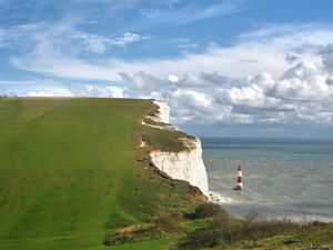 Preview wallpaper cliff, sky, sea, grass