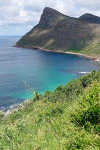 Preview wallpaper cliff, slope, coast, sea, grass