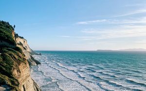 Preview wallpaper cliffs, coast, sea, path