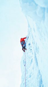 Preview wallpaper climber, snow, mountain, climbing