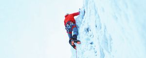 Preview wallpaper climber, snow, mountain, climbing