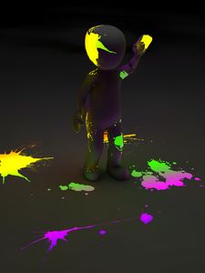 Preview wallpaper clipart, person, paint, stains, neon, luminescence, fluorescence