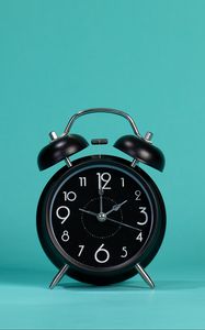 Preview wallpaper clock, alarm clock, bell, black