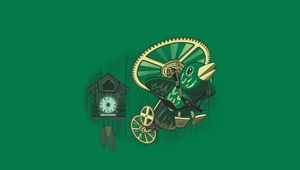 Preview wallpaper clock, bird, cuckoo, mechanism