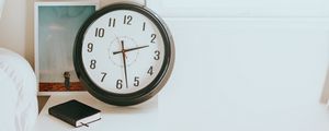 Preview wallpaper clock, book, table, bedroom, interior, white