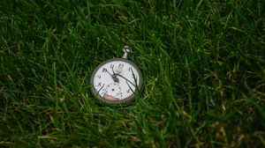 Preview wallpaper clock, clock face, time, grass