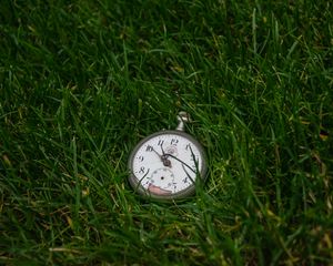 Preview wallpaper clock, clock face, time, grass