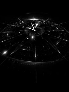 Preview wallpaper clock, dial, fractal, hologram, dark