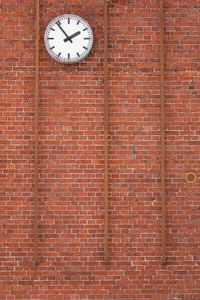 Preview wallpaper clock, dial, wall, bricks, time