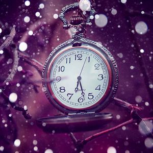 Preview wallpaper clock, time, lilac