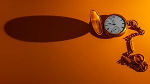 Preview wallpaper clock, time, shadows, minimalism, orange