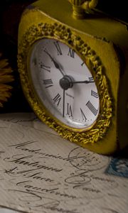 Preview wallpaper clock, writing, vintage, aesthetics