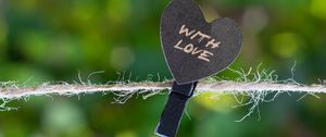Preview wallpaper clothespin, heart, love, blur