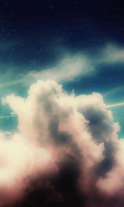 Preview wallpaper cloud, darker spots, background, colorful