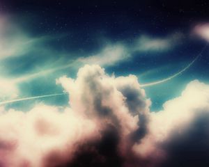 Preview wallpaper cloud, darker spots, background, colorful