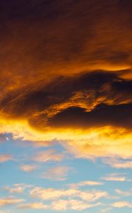 Preview wallpaper cloud, decline, sky, light, darkness, orange, gray
