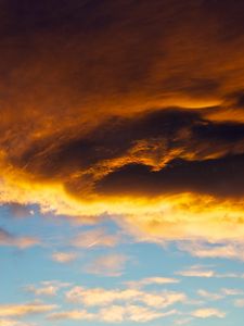 Preview wallpaper cloud, decline, sky, light, darkness, orange, gray