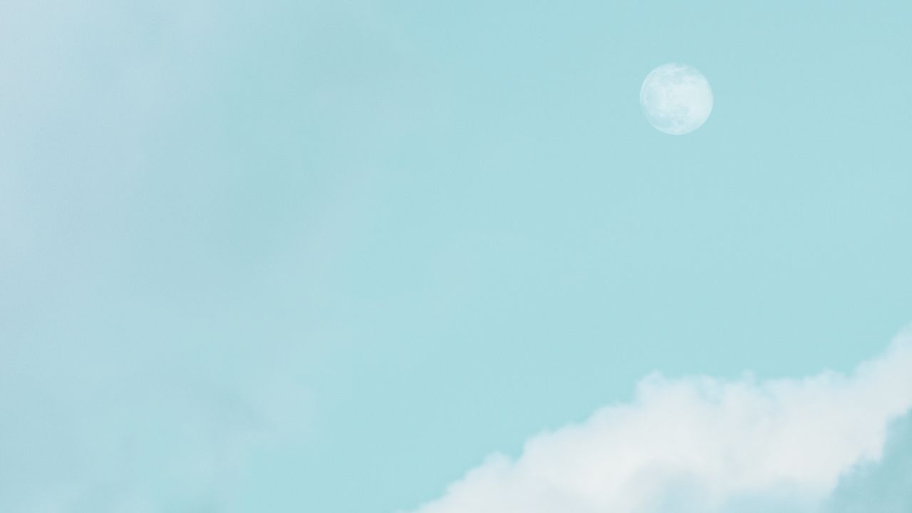 Wallpaper cloud, moon, sky, blue