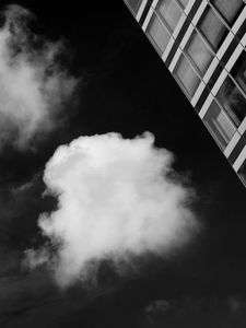 Preview wallpaper cloud, sky, building, black and white
