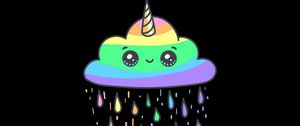 Preview wallpaper cloud, unicorn, rainbow, cute, colorful, rain