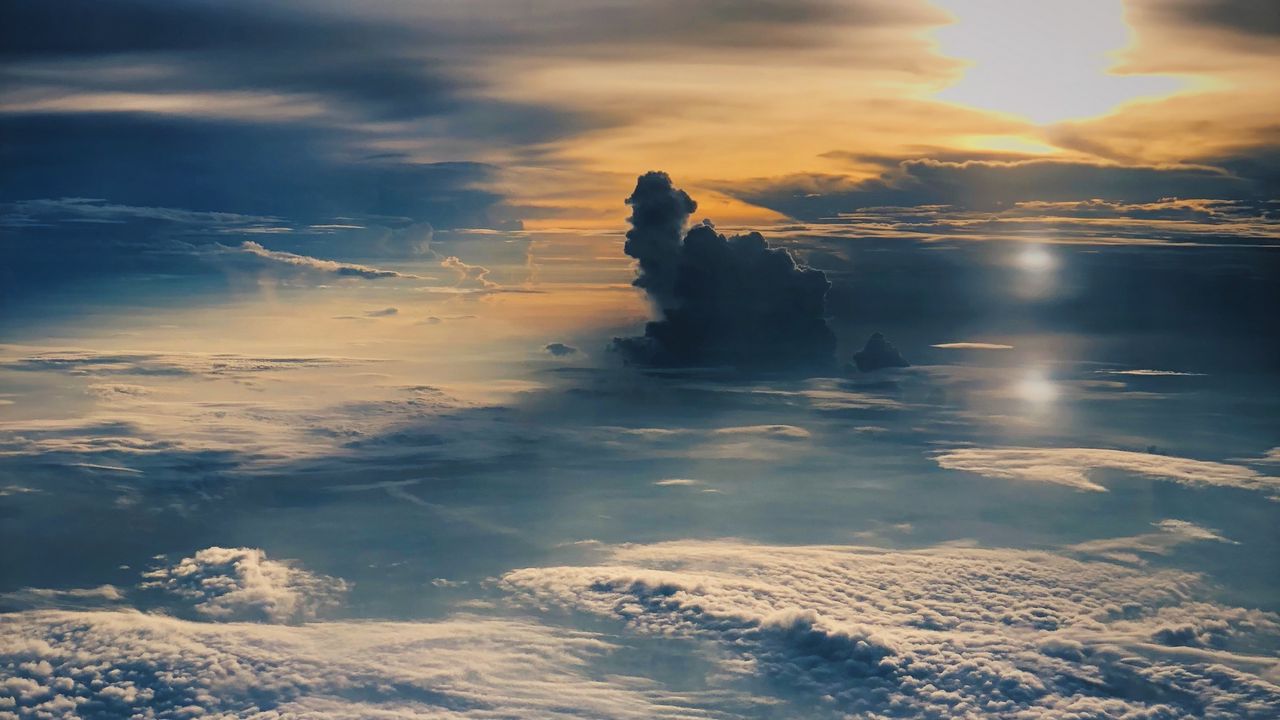 Wallpaper clouds, above clouds, high, flight, landscape