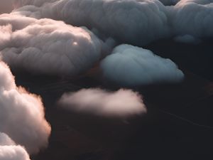 Preview wallpaper clouds, aerial view, sky, light