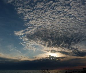 Preview wallpaper clouds, air, shadows, sea, evening, cloudy