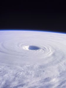 Preview wallpaper clouds, atmosphere, funnel, aerial view, space