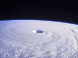 Preview wallpaper clouds, atmosphere, funnel, aerial view, space