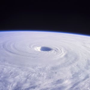 Preview wallpaper clouds, atmosphere, funnel, aerial view, space