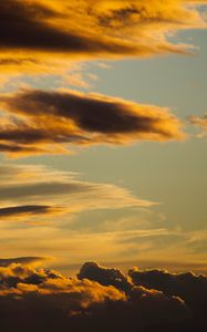 Preview wallpaper clouds, backlit, dark, sunset, dusk