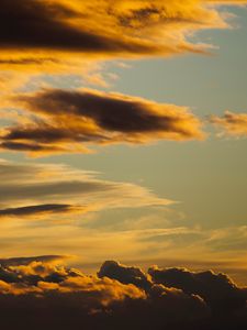 Preview wallpaper clouds, backlit, dark, sunset, dusk