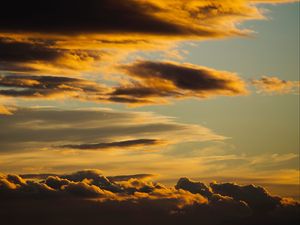 Preview wallpaper clouds, backlit, dark, sunset, dusk