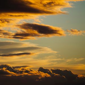Preview wallpaper clouds, backlit, dark, sunset, dusk