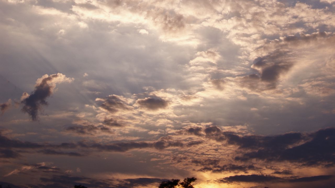 Wallpaper clouds, evening, cloudy, sky, sunset