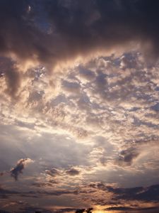 Preview wallpaper clouds, evening, cloudy, sky, sunset