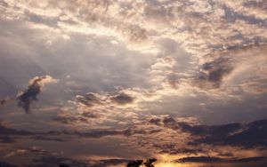 Preview wallpaper clouds, evening, cloudy, sky, sunset