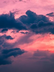 Preview wallpaper clouds, evening, sunset, sky, pink