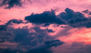 Preview wallpaper clouds, evening, sunset, sky, pink
