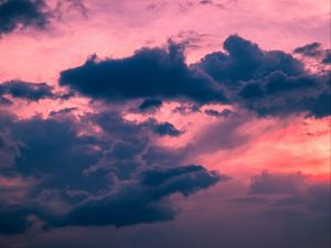 Preview wallpaper clouds, evening, sunset, sky, pink