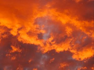 Preview wallpaper clouds, fiery, orange, porous