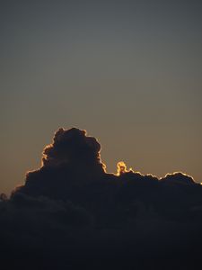 Preview wallpaper clouds, glow, backlight, shadow, sunset